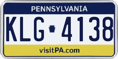 PA license plate KLG4138