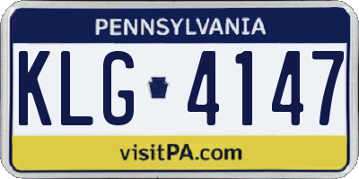 PA license plate KLG4147