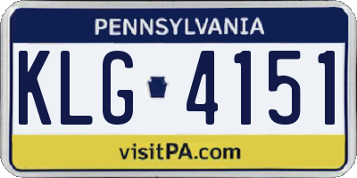 PA license plate KLG4151