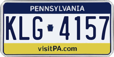 PA license plate KLG4157