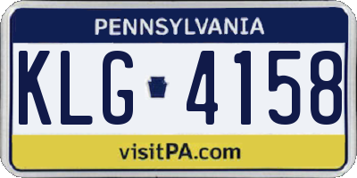 PA license plate KLG4158