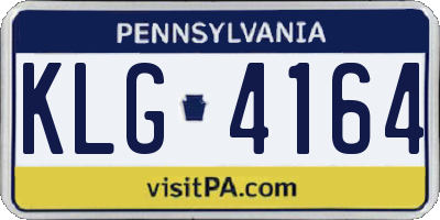 PA license plate KLG4164