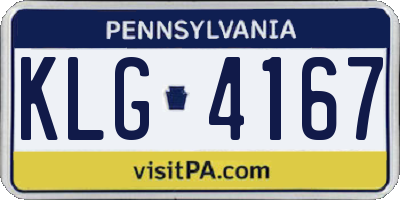 PA license plate KLG4167