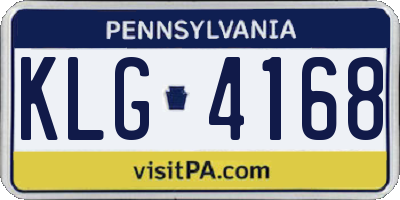 PA license plate KLG4168