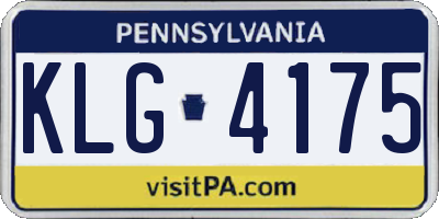 PA license plate KLG4175