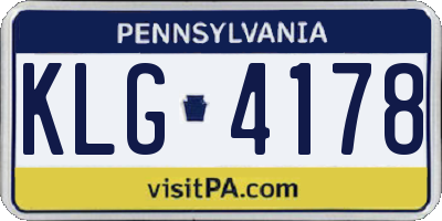 PA license plate KLG4178