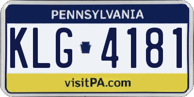PA license plate KLG4181