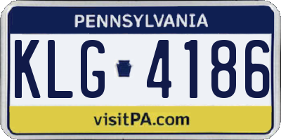 PA license plate KLG4186