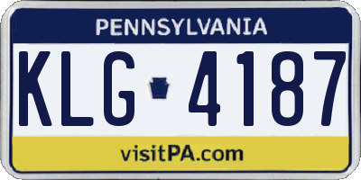 PA license plate KLG4187
