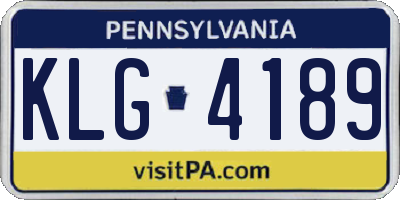 PA license plate KLG4189