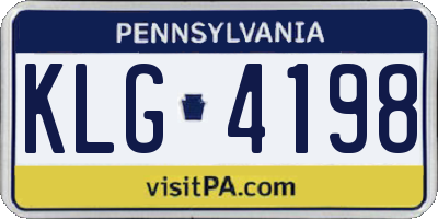 PA license plate KLG4198