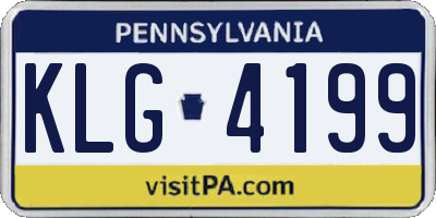 PA license plate KLG4199