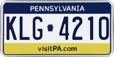 PA license plate KLG4210