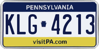PA license plate KLG4213