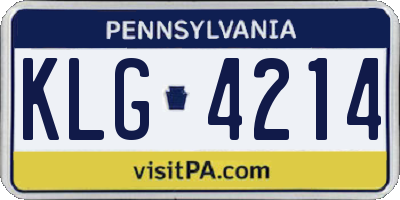 PA license plate KLG4214