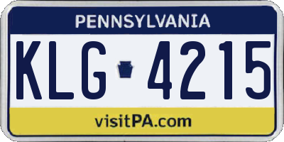 PA license plate KLG4215