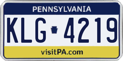 PA license plate KLG4219