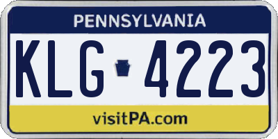 PA license plate KLG4223