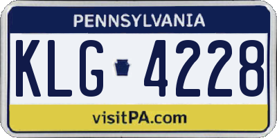 PA license plate KLG4228