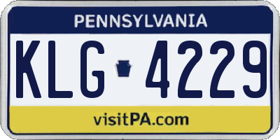 PA license plate KLG4229