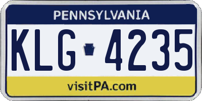 PA license plate KLG4235