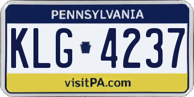 PA license plate KLG4237