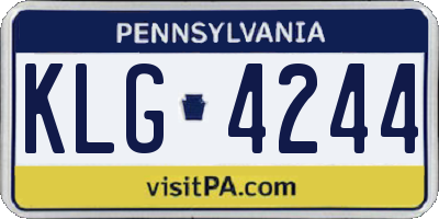 PA license plate KLG4244