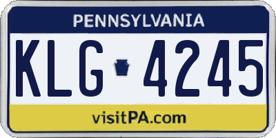 PA license plate KLG4245