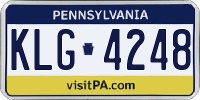 PA license plate KLG4248