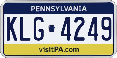 PA license plate KLG4249