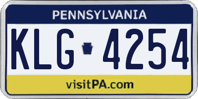 PA license plate KLG4254
