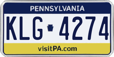 PA license plate KLG4274
