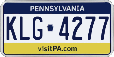 PA license plate KLG4277