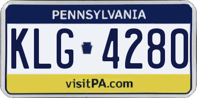 PA license plate KLG4280
