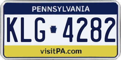 PA license plate KLG4282