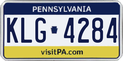 PA license plate KLG4284