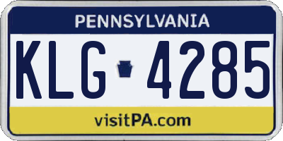 PA license plate KLG4285