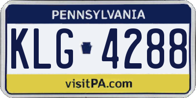 PA license plate KLG4288