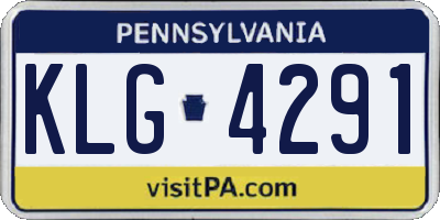PA license plate KLG4291