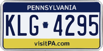 PA license plate KLG4295