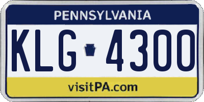 PA license plate KLG4300