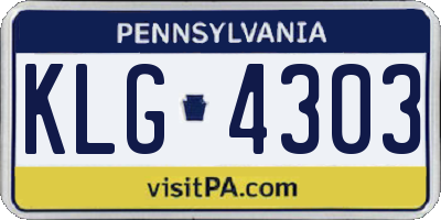 PA license plate KLG4303