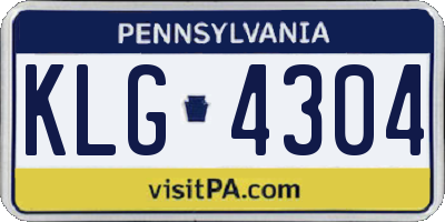 PA license plate KLG4304