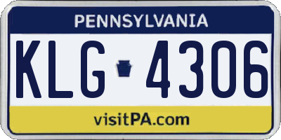 PA license plate KLG4306