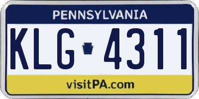 PA license plate KLG4311