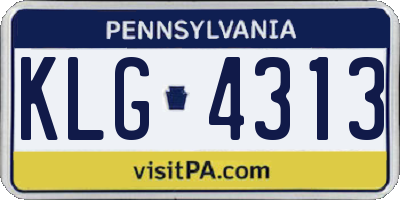PA license plate KLG4313