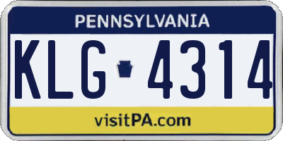 PA license plate KLG4314