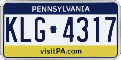 PA license plate KLG4317