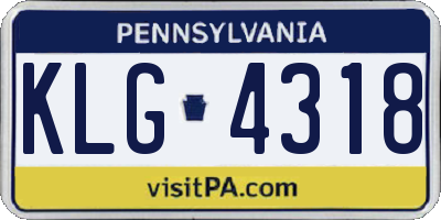 PA license plate KLG4318