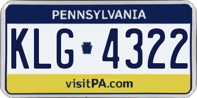 PA license plate KLG4322